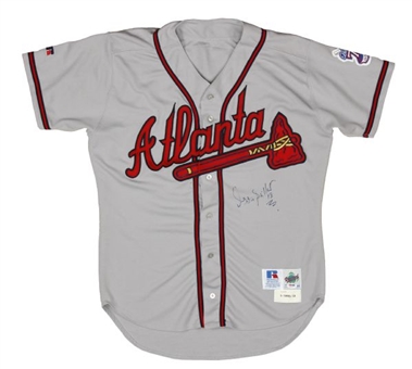 1999 Ozzie Guillen Game Worn and Signed Atlanta Braves Road Jersey